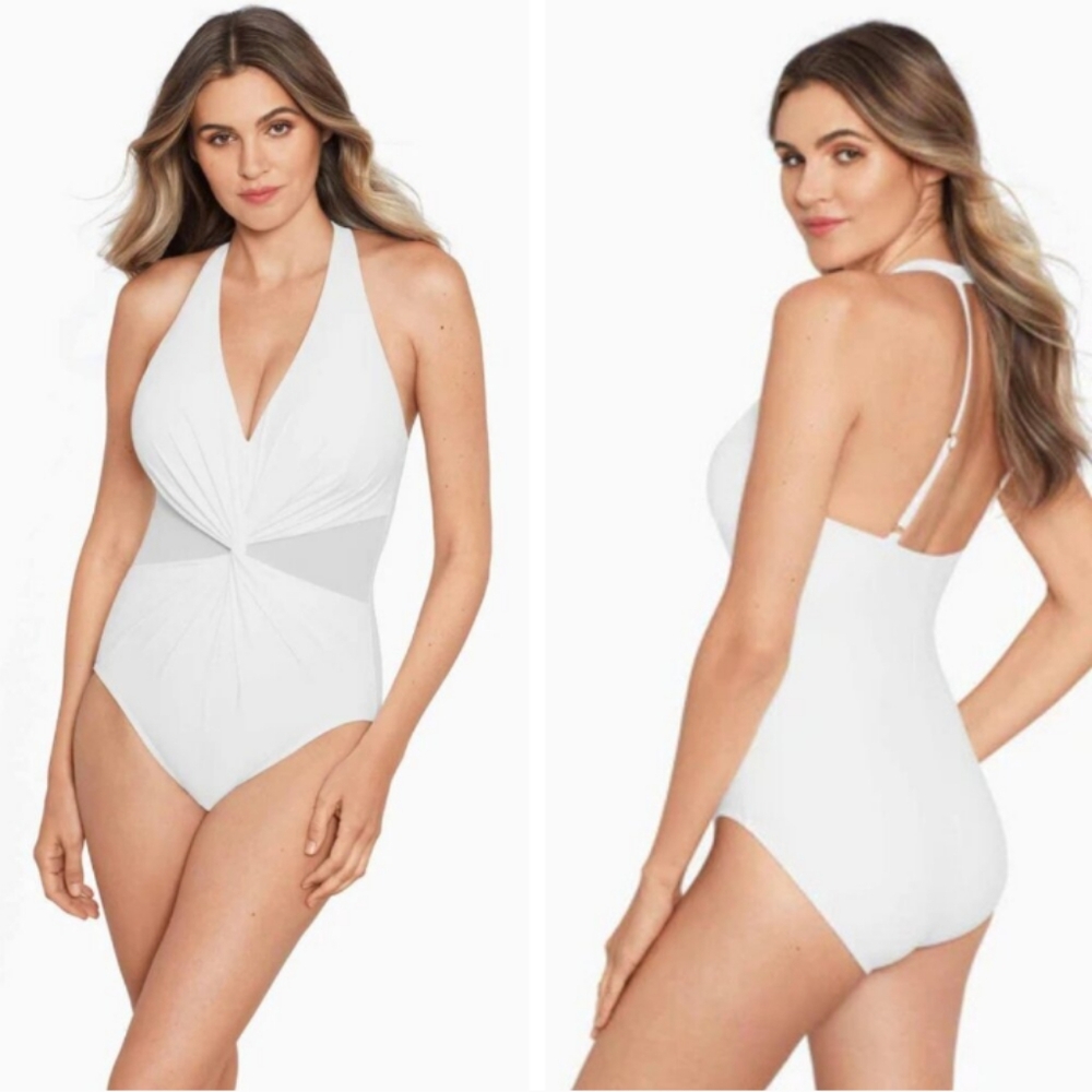 Miraclesuit Illusionists Wrapture, One-Piece, Size 16, White, New